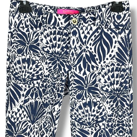Lilly Pulitzer Kelly Knit‎ Skinny Ankle Pants High Tide Navy White Womens Size 4 - Picture 4 of 9